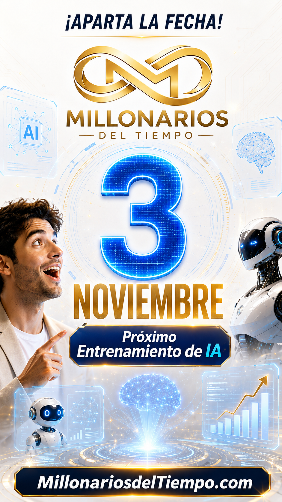 Oferta especial: 50% de descuento en el Entrenamiento de Inteligencia Artificial de Millonarios del Tiempo hasta el 1 de septiembre