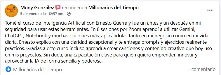 Reseña de Mony González sobre el entrenamiento de IA