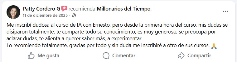 Reseña de Patty Cordero G sobre el entrenamiento de IA